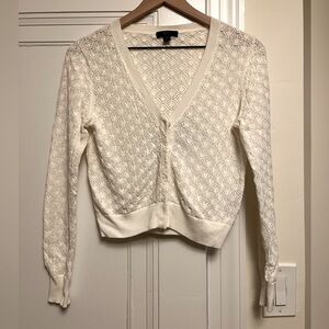 J.CREW Crochet-Like Knit Cropped Cardigan